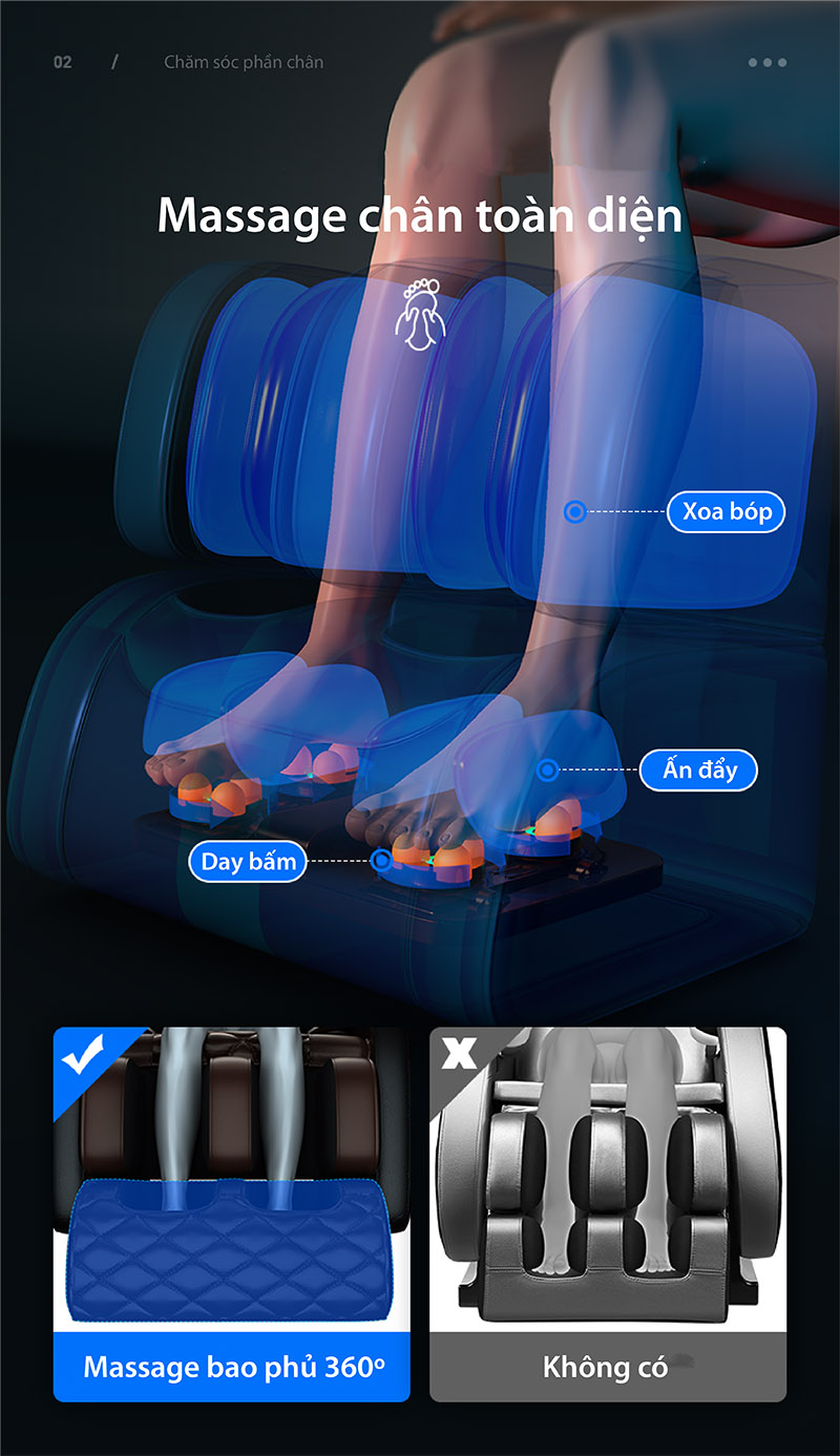 massage chân với ghế massage akira q1