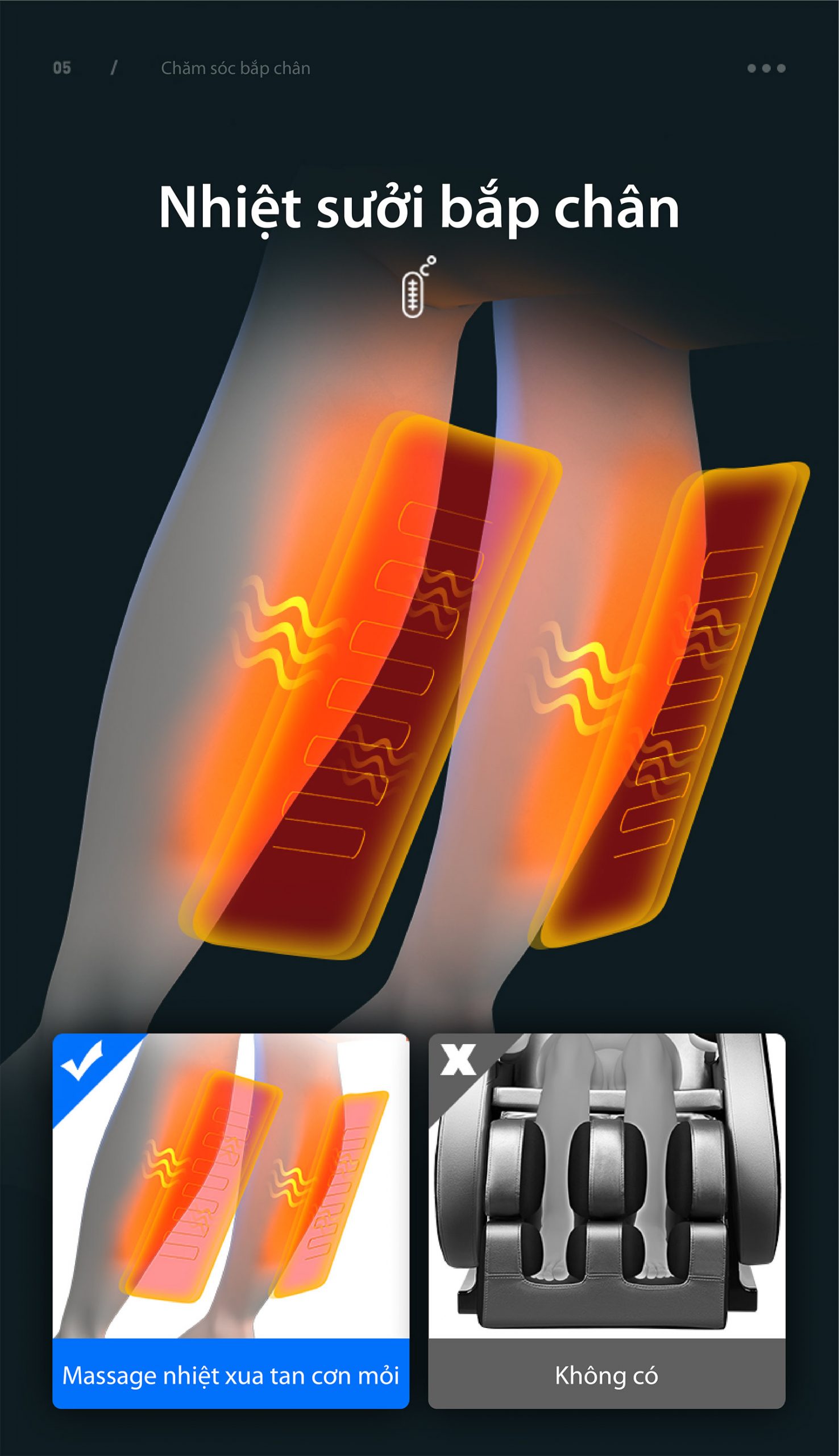nhiệt trị liệu bắp chân