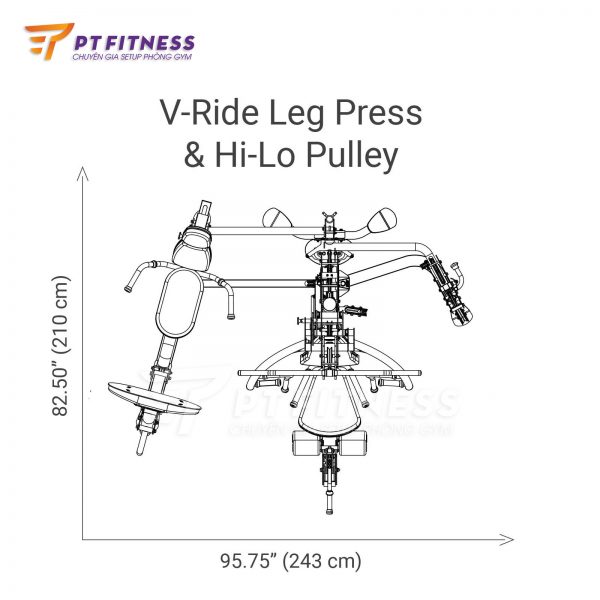 Giàn tập tạ đa năng hoist V1 elite hi lo pulley leg press