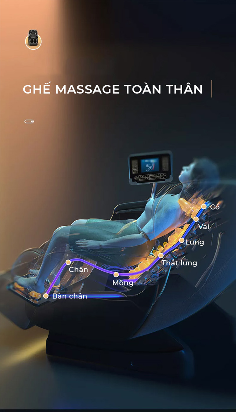 Ghế Massage toàn thân tích hợp nhiều bài tập cho toàn bộ bộ phận trên cơ thể