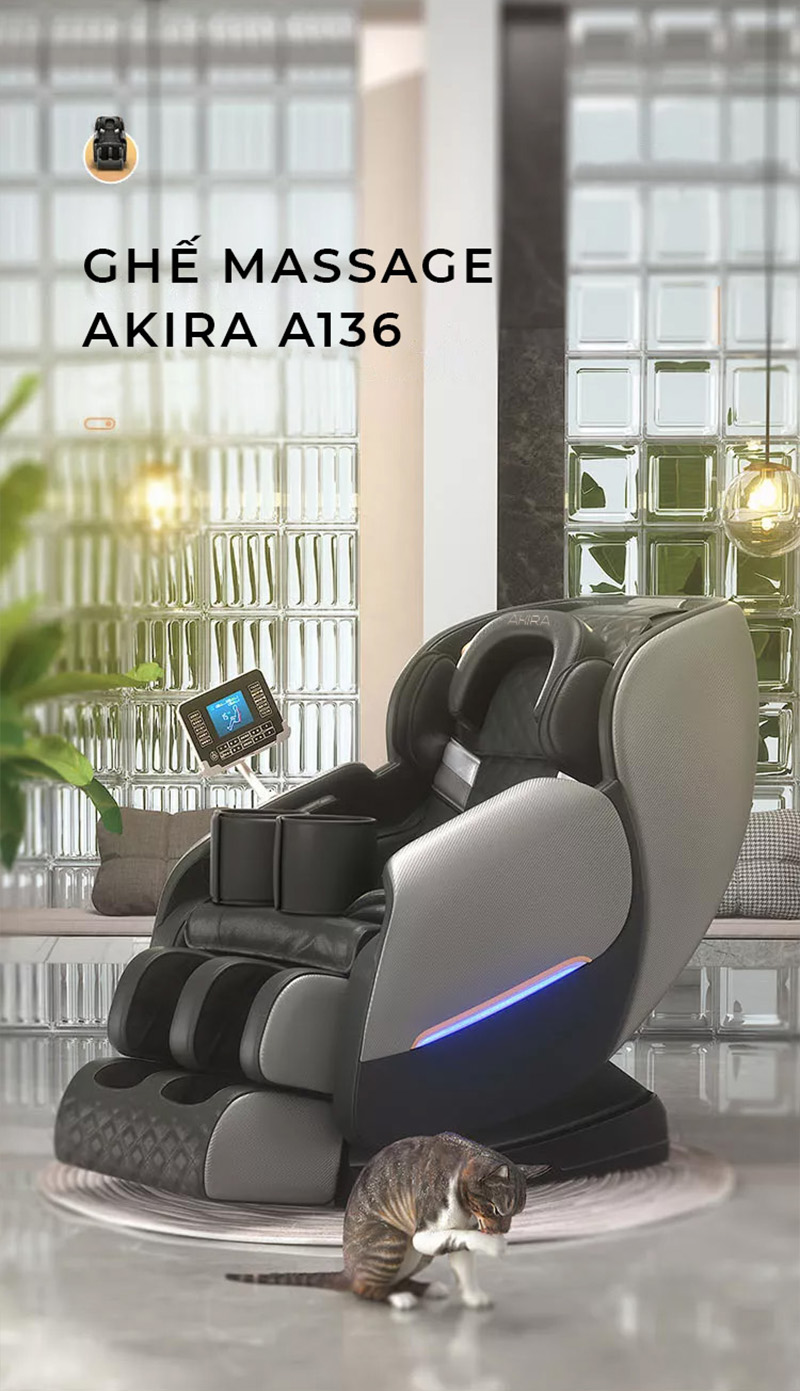 Ghế Massage Akira A136 giúp không gian sống của bạn trở nên tiện nghi, sang trọng hơn