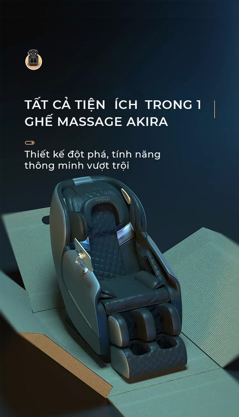 Ghế Massage Akira A136 với thiết kế đột phá, tính năng thông minh vượt trội