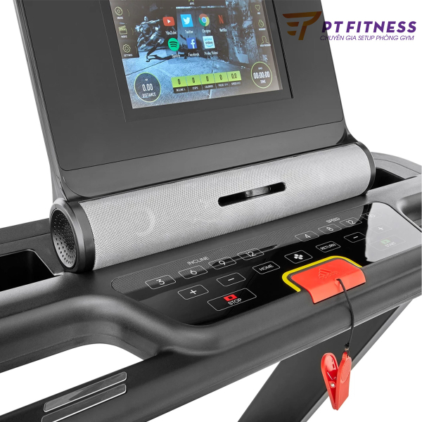 Bảng điều khiển và hệ thống loa máy chạy bộ phòng gym Adidas T-19x Treadmill