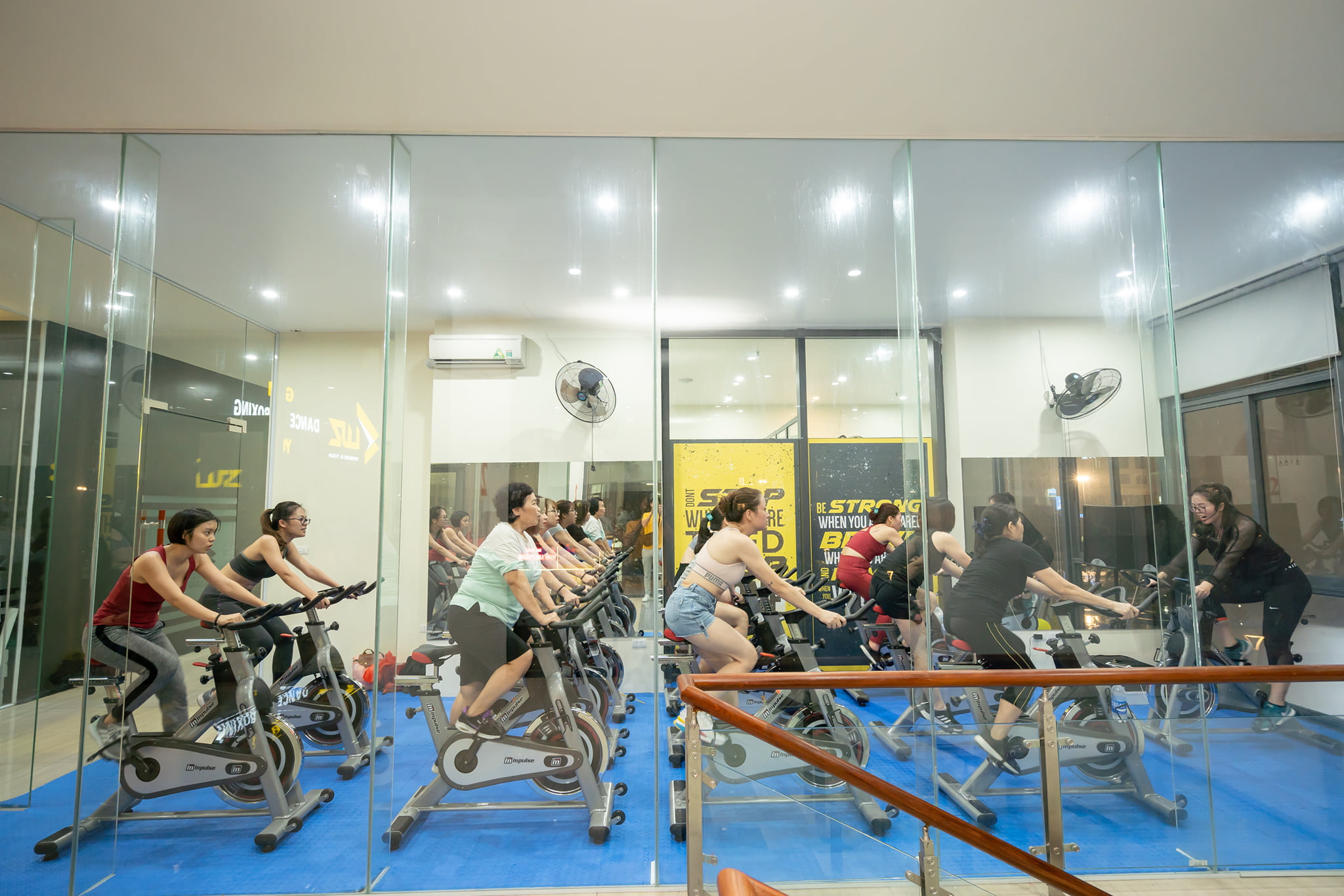 Khu vực xe đạp tập thể dục tại phòng gym kinh doanh Luz Fitness