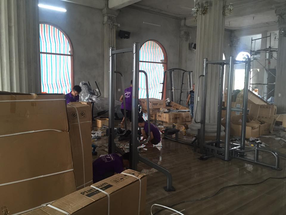 Quá trình lắp đặt phòng thể hình thương mại cao cấp SD Fitness tại Ninh Bình