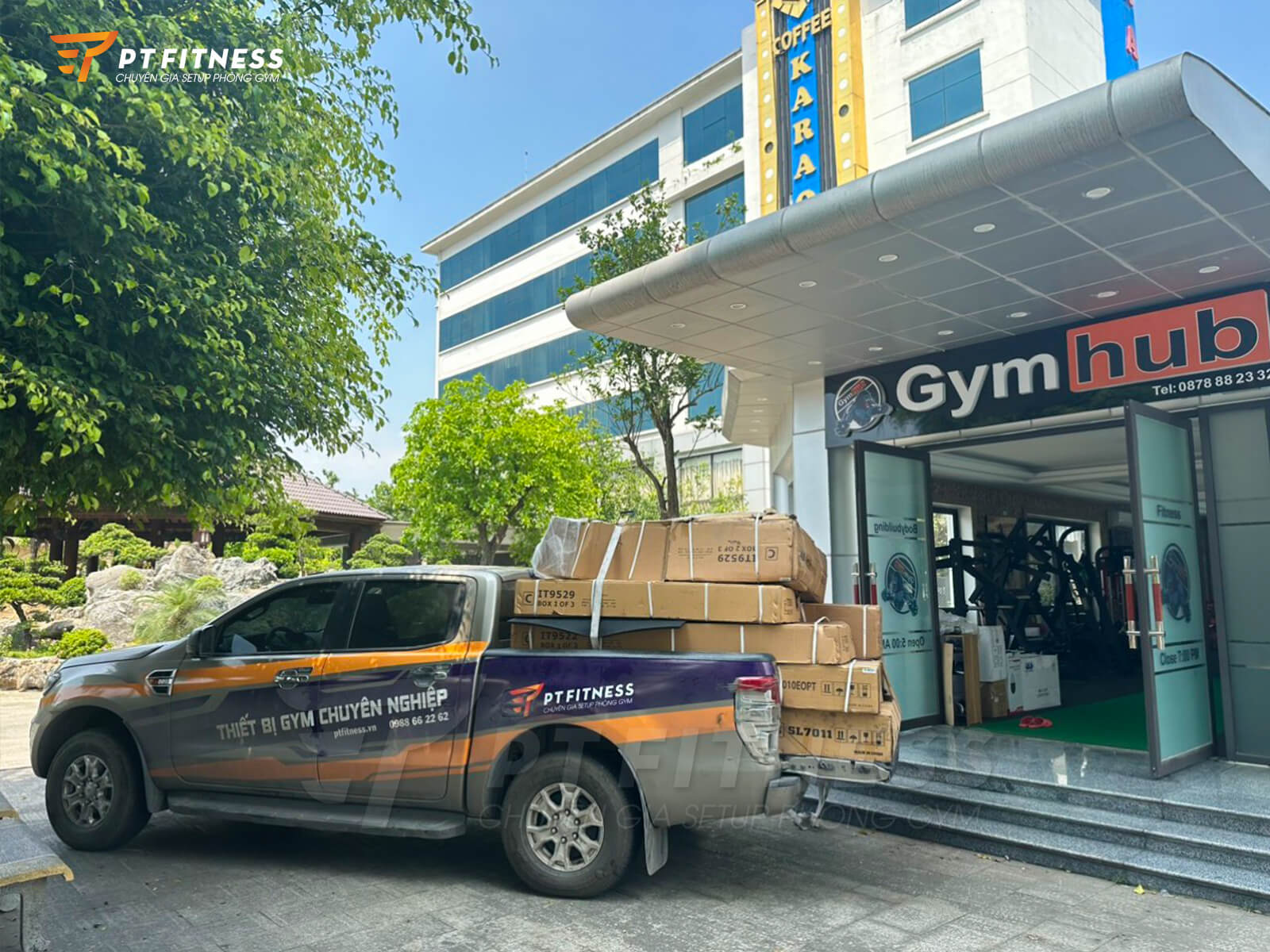 PT Fitness vận chuyển máy tập đến phòng gym thương mại Gym Hub tại Ninh Bình