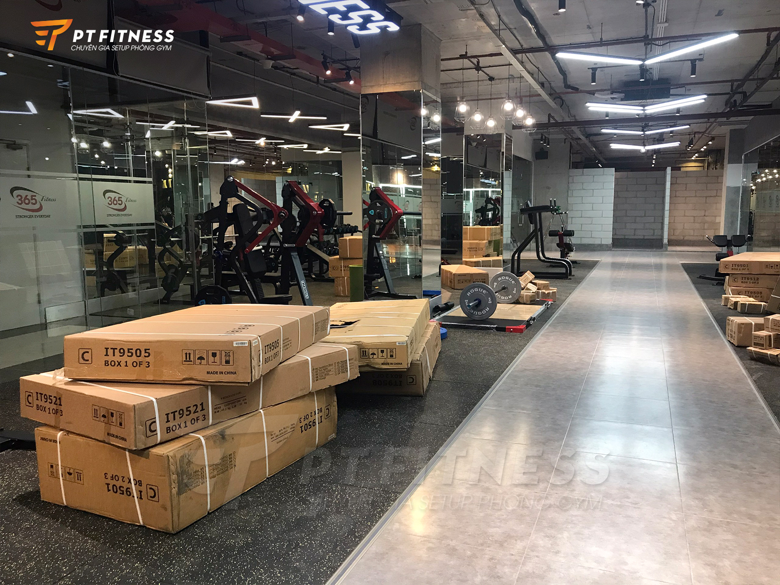 Khâu vận chuyển máy móc đến phòng gym thương mại 365 Fitness & Yoga tại Hà Nội