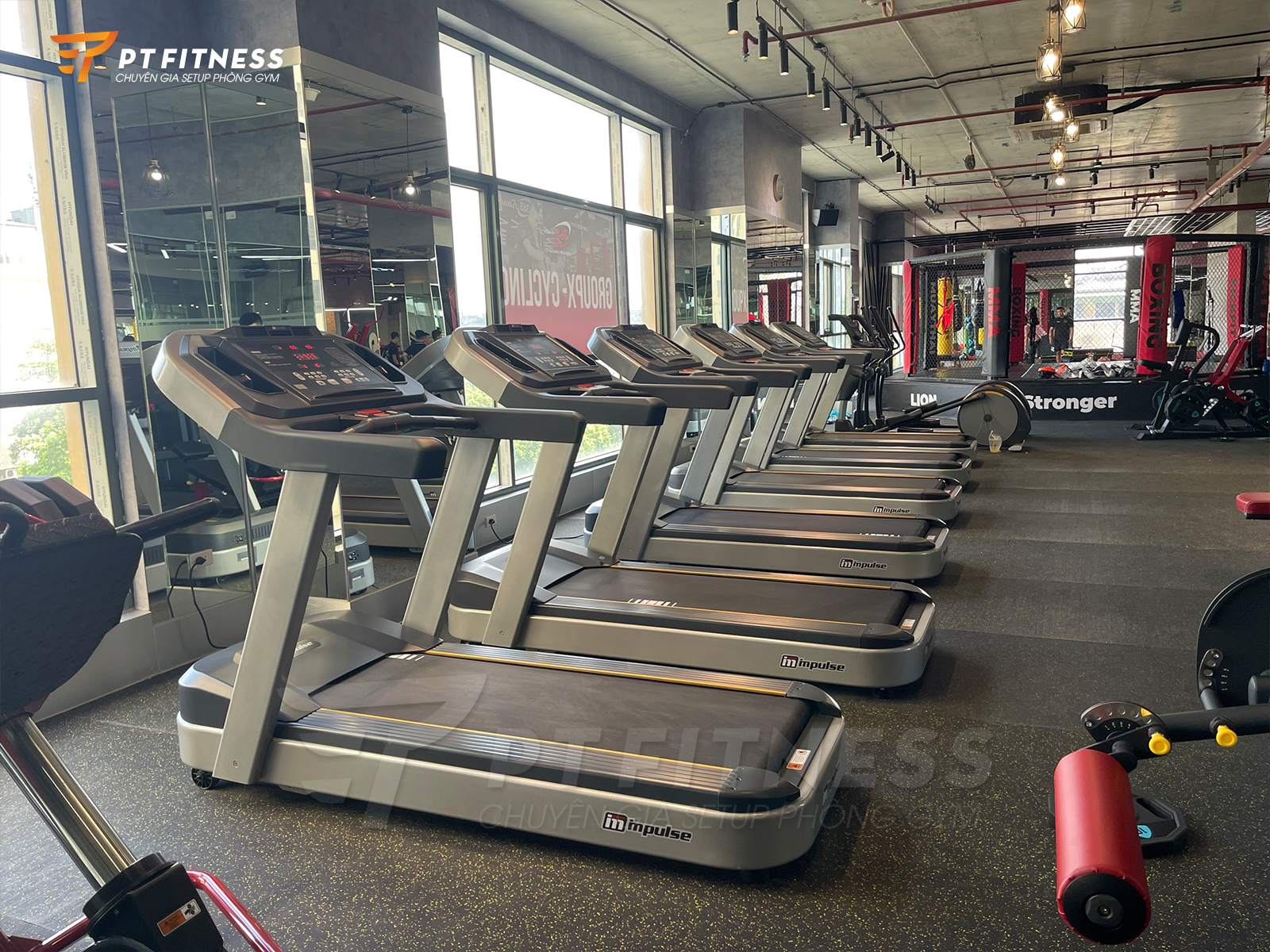 Dàn máy chạy bộ Impulse PT300H phòng gym thương mại 365 Fitness & Yoga tại Hà Nội