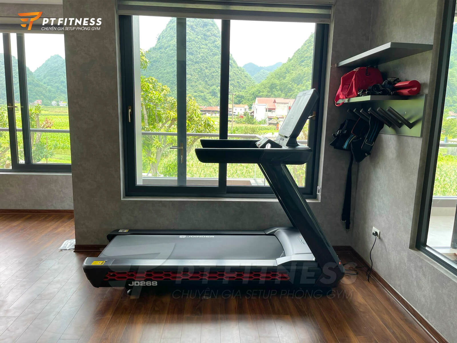 Máy chạy JD268 phòng tập gym tại nhà 30m2 tại Lạng Sơn